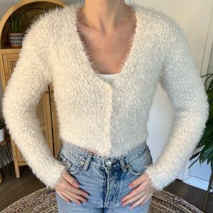 Zara Fuzzy Cropped Cardigan